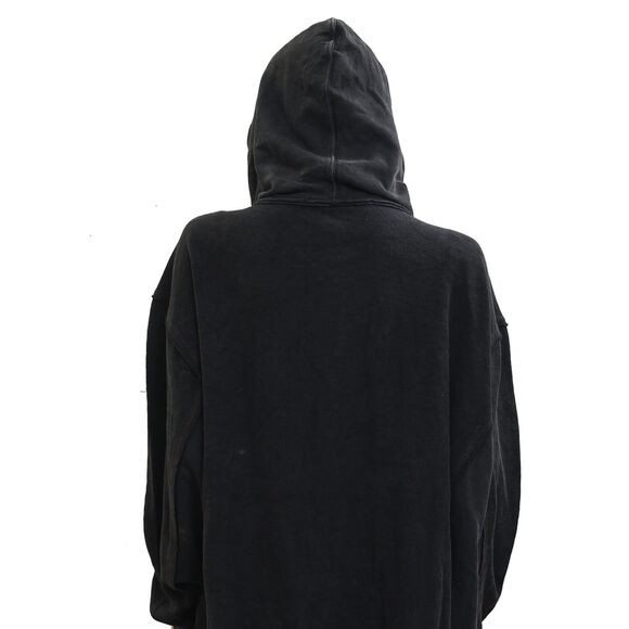 Free People Zip-up Hoodie Jacket Top Oversized Cotton Slouchy Black S 283695 - Picture 5 of 6